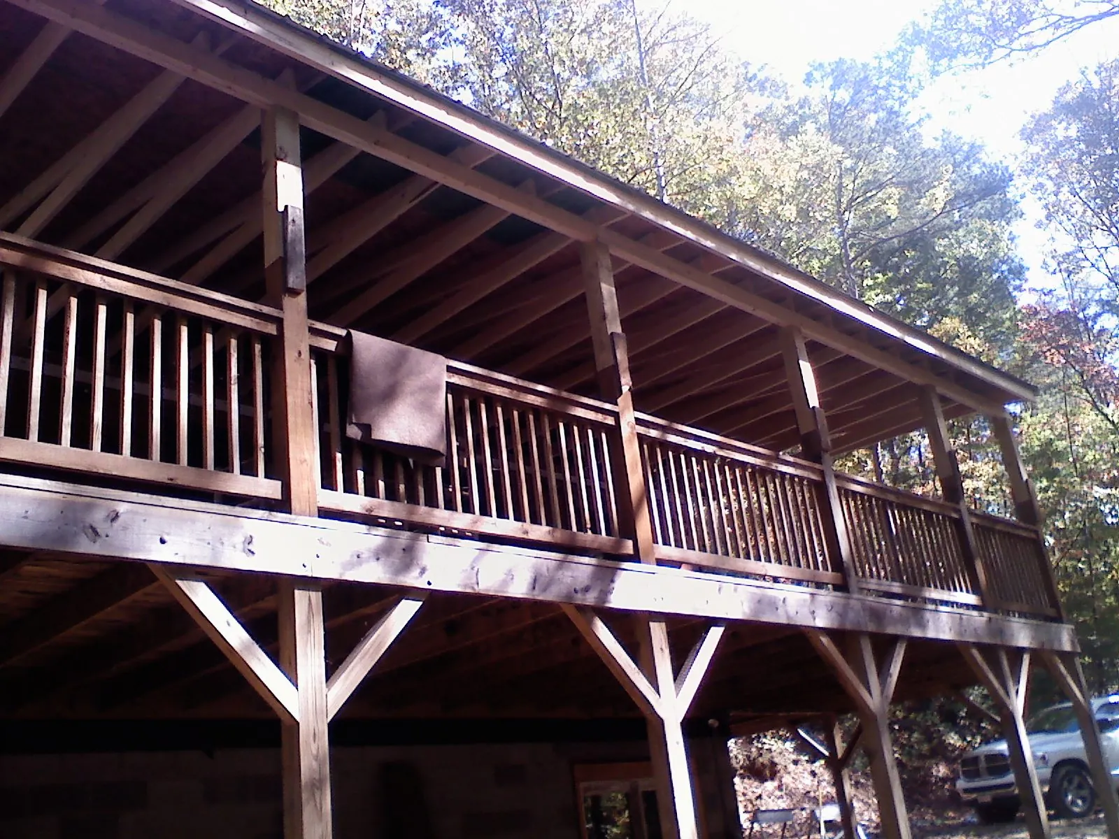 Timber framing under a new elevated porch and deck — Roof Leak Repair in Crystal River by Roofing Brothers